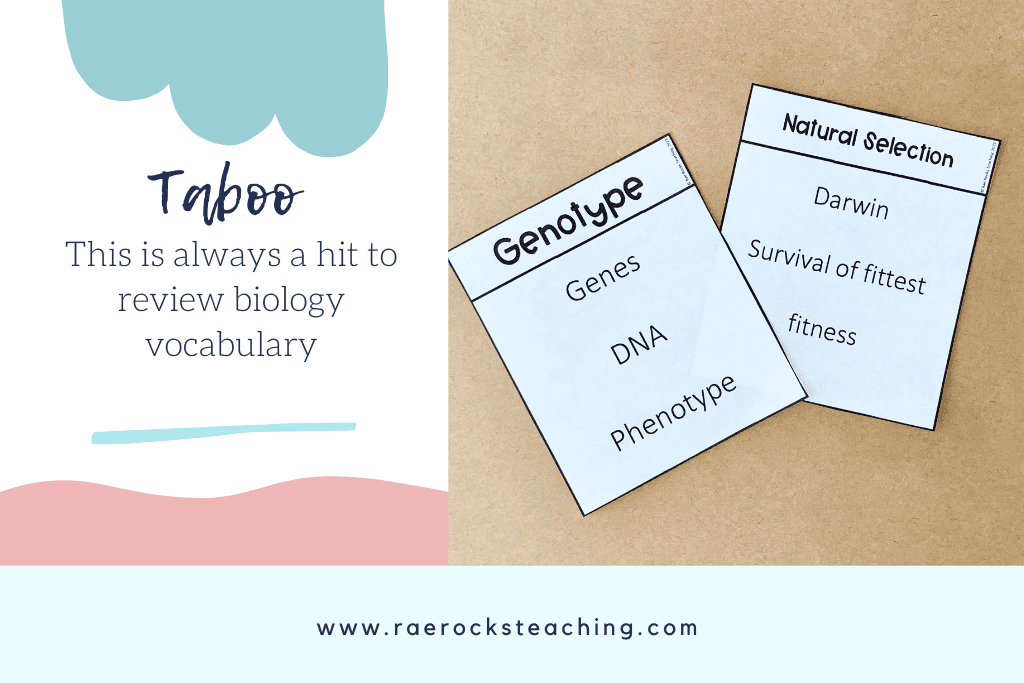 Taboo Game for practicing biology vocabulary