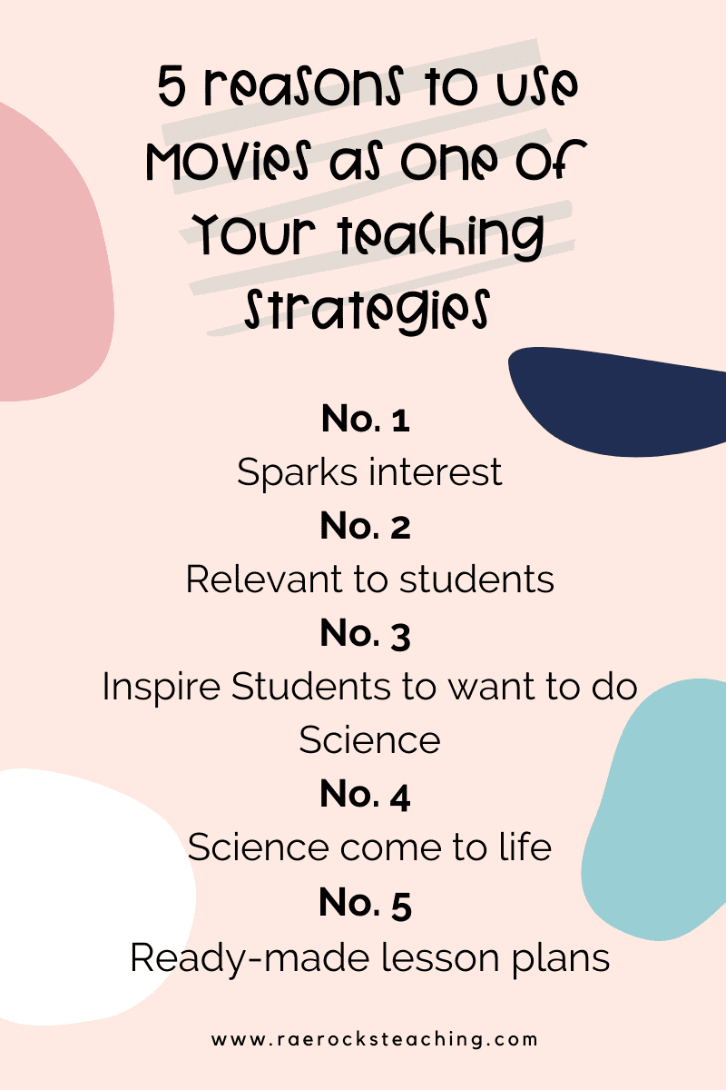 list of 5 reasons to use movies as one of your teaching strategies