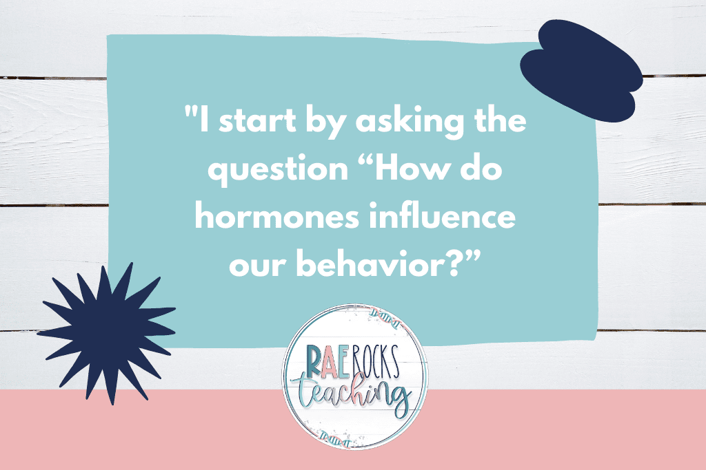 question asking how doe hormones influence behavior