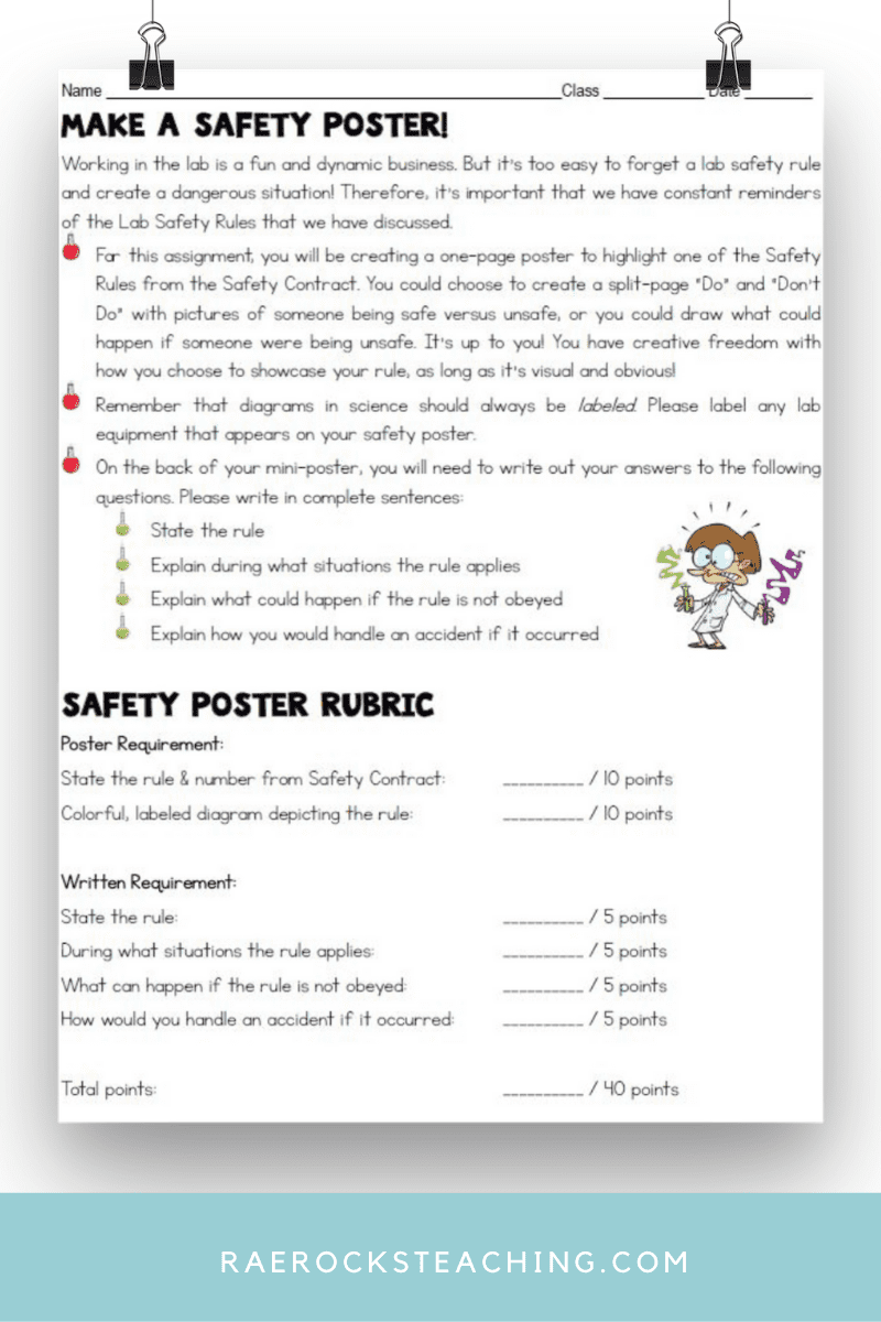 Lab Safety Poster Directions