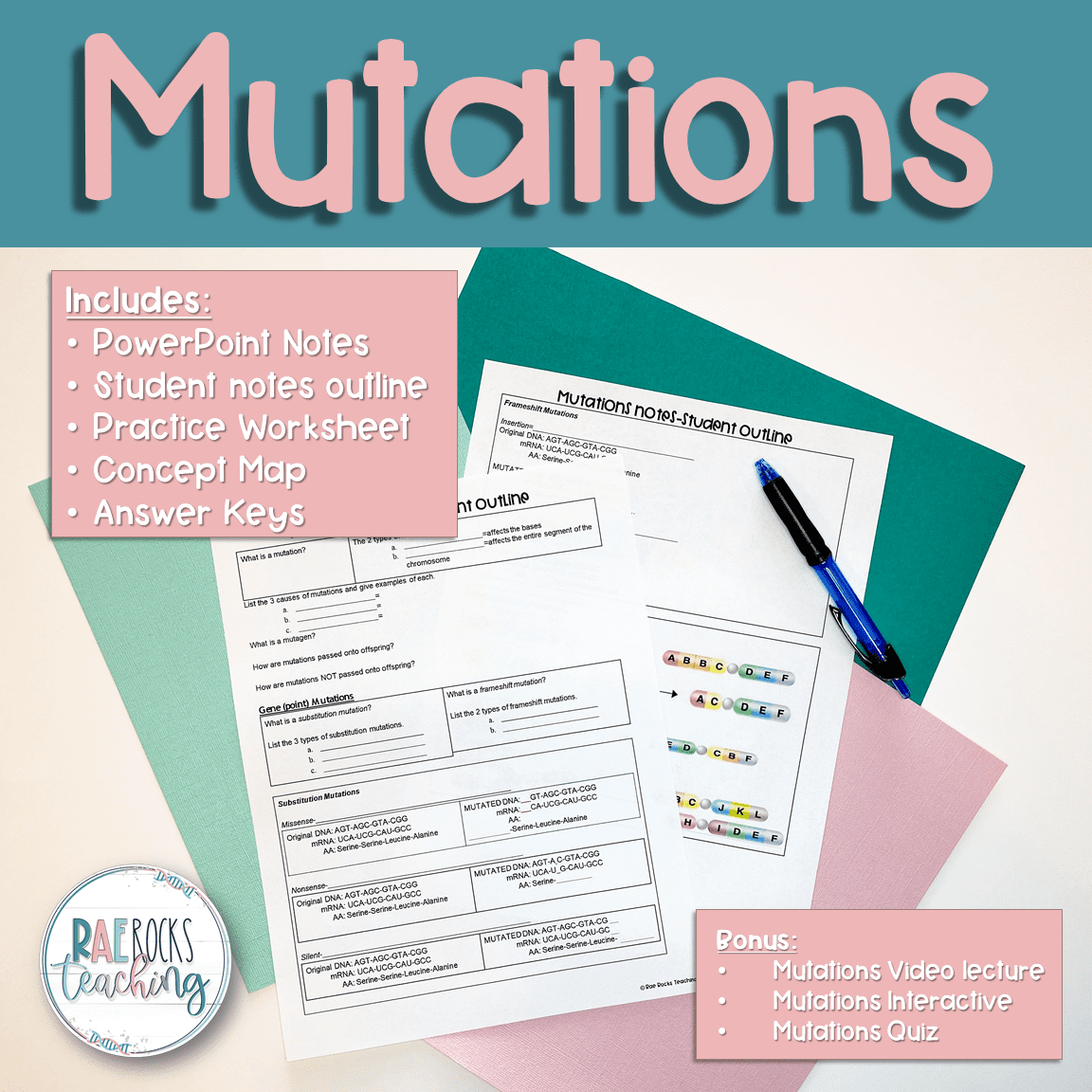 Genetic Mutations Types Rae Rocks Teaching