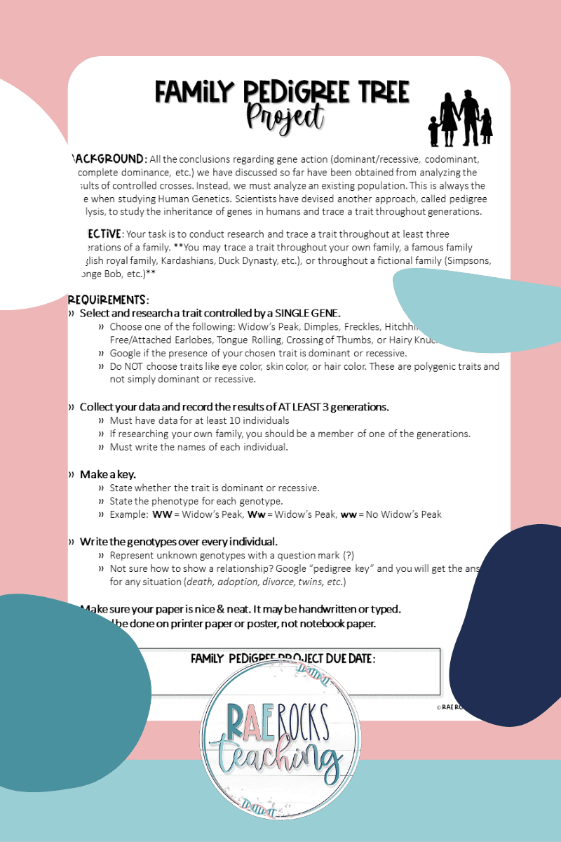 Student human pedigree research projec