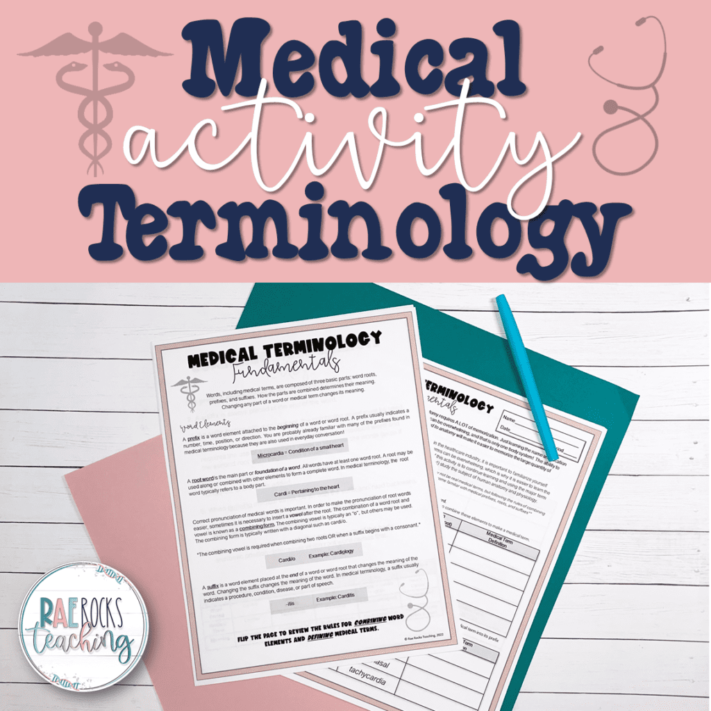 Medical Terminology Activity Rae Rocks Teaching