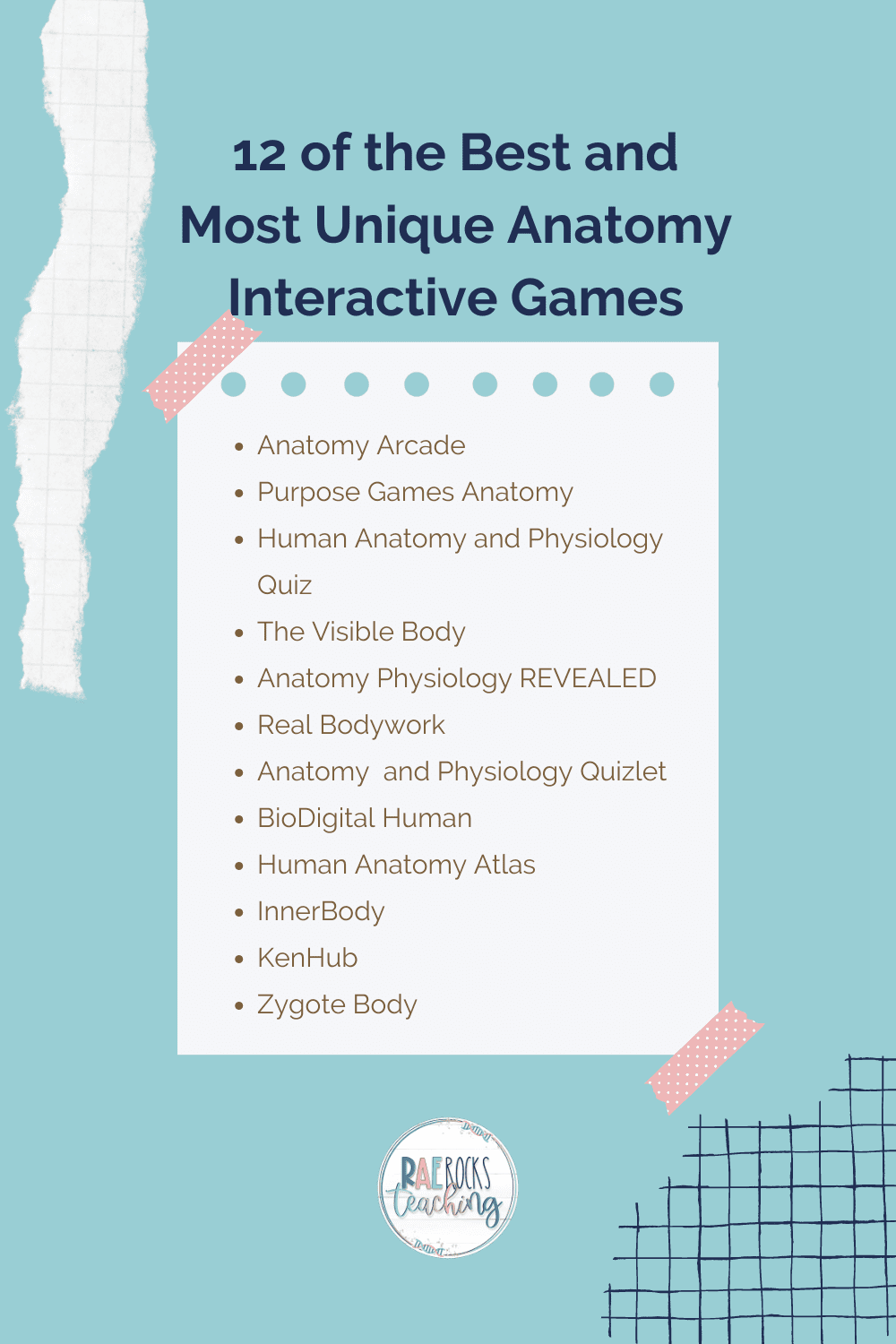 12 of the Best and Most Unique Anatomy Interactive Games - Rae Rocks  Teaching